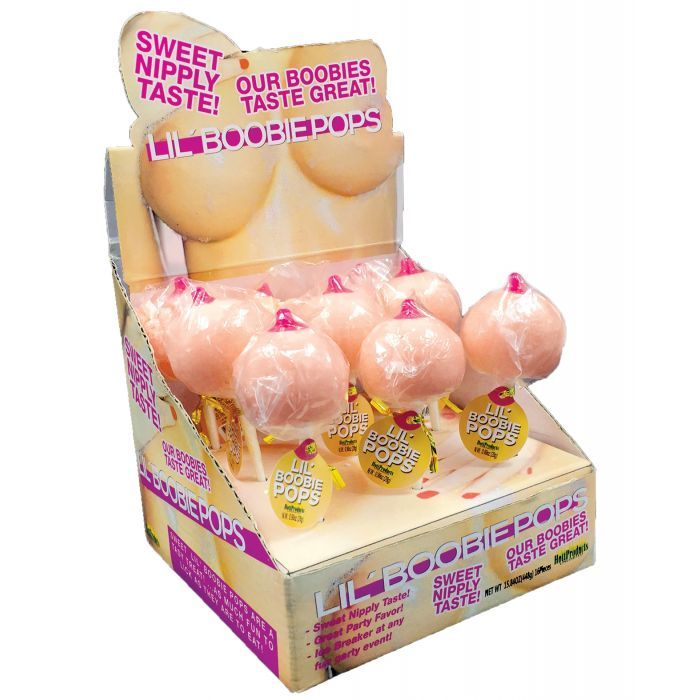 Lil Boobie Pops Boobie Shape Candy Lollipops - Display of 9